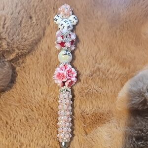 Pink Beaded Stylus Pen